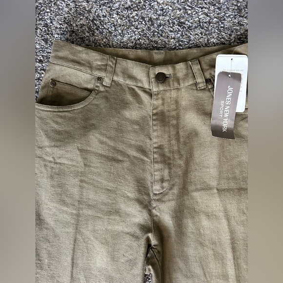 Jones New York NWT linen/cotton blend khaki pants size 8 - Picture 2 of 11
